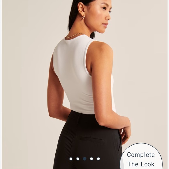 NWT Abercrombie and Fitch Cotton Seamless Fabric Crew Tank Bodysuit - Picture 6 of 8